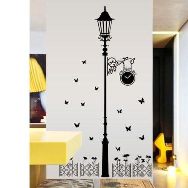 Imagem de Adesivos de parede Creative Black Street Lamp Silhouette 60x90cm - yiw