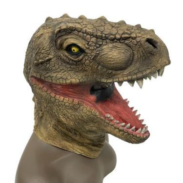 Imagem de Adereços de fantasia de máscara de látex de dinossauro de cosplay para
