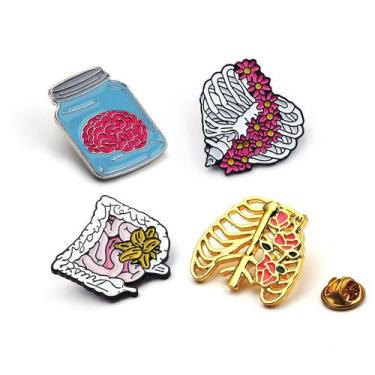 Imagem de Conjunto de pinos de broche: anatomia, esqueleto cerebral, coração, ca