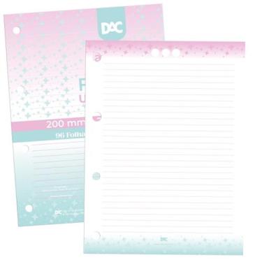 Imagem de Refil Fichário Universitário Decorado - Rosa e Veerde Folhas Decoradas