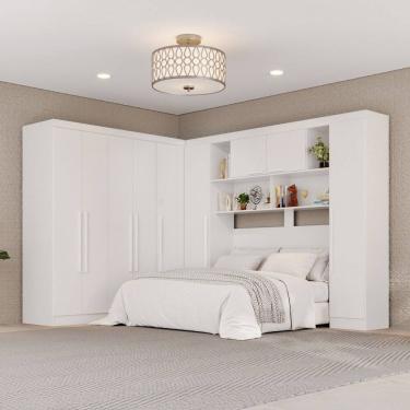 Imagem de Guarda-roupa de Canto Modulado 9 Portas 2 Gavetas Argentina Branco