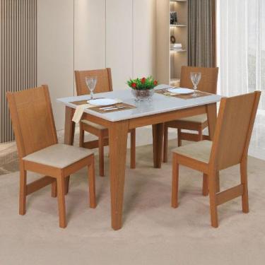 Imagem de Sala de Jantar São Carlos Giovana Retangular com 4 Cadeiras Elane, Cin