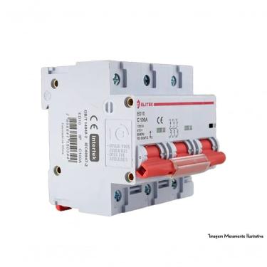 Imagem de Disjuntor Elitek Din Tripolar Curva C 16A para Proteção Contra Sobrecargas e curto-circuitos com Sistema de Disparo
