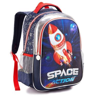 Imagem de Mochila Costa Escolar Infantil Menino Space Nasa Astronauta Denlex-Masculino