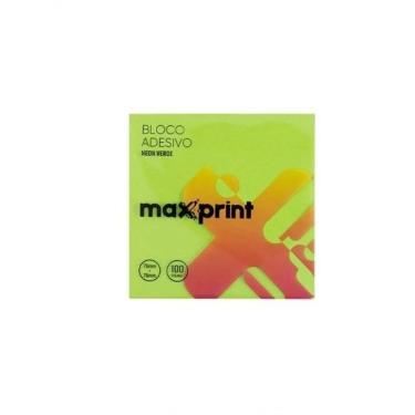 Imagem de Bloco Adesivo Maxprint Médio Maxprint Verde Neon Autoadesivo 76mm X 76mm 100 Folhas Verde