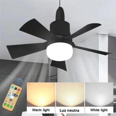 Imagem de Ventilador de Teto LED com Controle Remoto - Regulável, Moderno e Sem 
