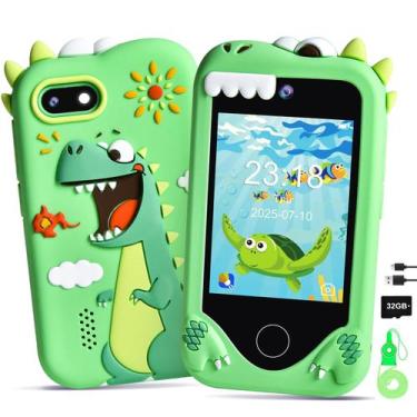 Imagem de Smartphone Jusvenmt Kids Dinosaur 2.8" com tela 32GB verde