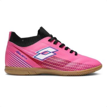 Imagem de Chuteira Futsal Lotto Solista Supernova Masculina, 37, Rosa, Preto