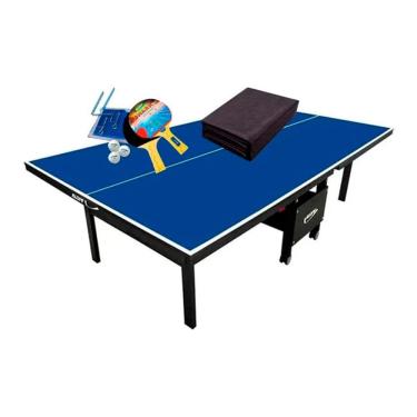 Imagem de MESA PING PONG MDF 18mm 1084 KLOPF C/ RODAS + KIT Completo 5031 + Capa