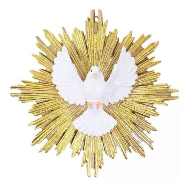 Imagem de Divino Espírito Santo Dourado 15cm  Enfeite Resina