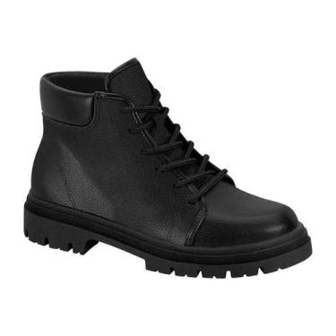 Imagem de Bota Moleca Coturno Tratorado Feminino - Preto - 36, Preto, 36