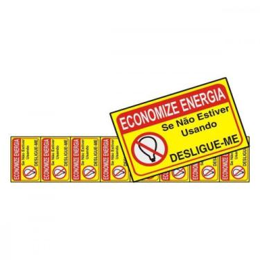 Imagem de Placa Sinalizacao Aluminio 03X05 ''Economize Energia'' 8 Pecas 100Cu -