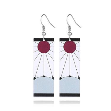 Imagem de Brincos Tanjiro com pingente para cosplay de anime, acessórios para o Dia das Bruxas, Acrílico, acrílico