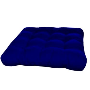 Imagem de Assento Para Cadeira Futon 40x40 Cm - Azul Royal Quadrada Decorativa Pallet Sofá Almofada