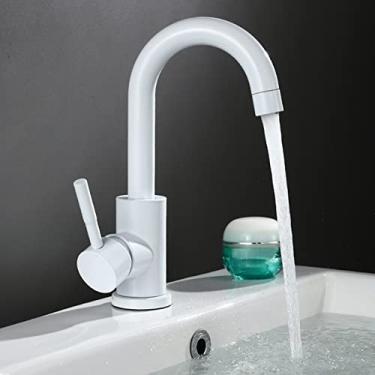 Imagem de Torneira de bacia de aço inoxidável 304 lavatório de banheiro misturador de água torneira de água fria quente deck de água montável guindaste de bacia torneira de pia do banheiro, 3, china