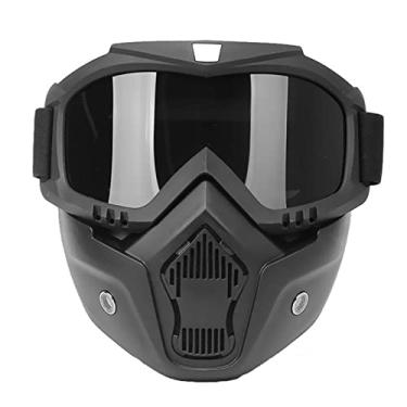 Imagem de ERYUE óculos,Máscara facial Mortorcycle Óculos de alta definição com filtro de boca para capacete aberto Protetor facial de motocross