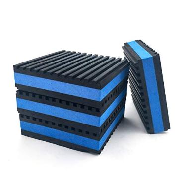 Imagem de LBG Products Almofadas de isolamento de borracha antivibração, 10 x 10 x 2,2 cm, almofada de EVA azul resistente para ar condicionado, compressores, HVAC, esteiras, etc. (pacote com 4)