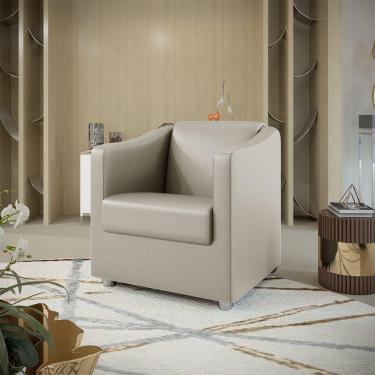 Imagem de Poltrona Decorativa Tilla Corino Bege Dal Poz Estofados