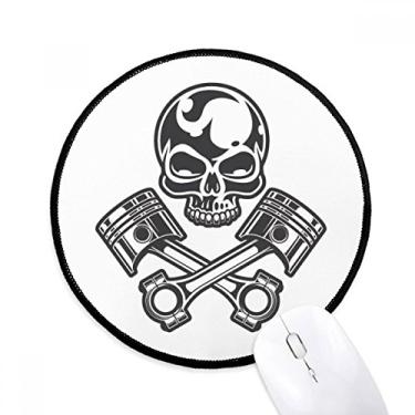 Imagem de DIYthinker Luzes esqueleto óculos de motocicleta padrão mouse pad desktop escritório tapete redondo para computador