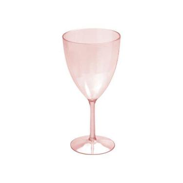 Imagem de Taça De Plástico 330 Ml Vinho Cristal Rosa - Plasutil