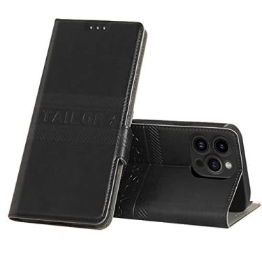 Imagem de Capa carteira para iPhone 14/14 Pro/14 Plus/14 Pro Max, capa carteira dobrável com slots para cartão, fecho magnético e função de suporte de telefone, couro e TPU à prova de choque, preta, 14 plus 6,7 polegadas