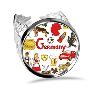 Imagem de DIYthinker Anel de noivado ajustável com a bandeira nacional da Alemanha Landscap Animals