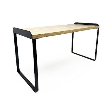 Imagem de Mitus Shelf Organizer and Storage, Tiered Wood Cabinet Rack for The Kitchen Counter, Bathroom Counter, Pantry Cupboard, Office Desk Bookshelf, 16" Wide Natural and Black (Large)