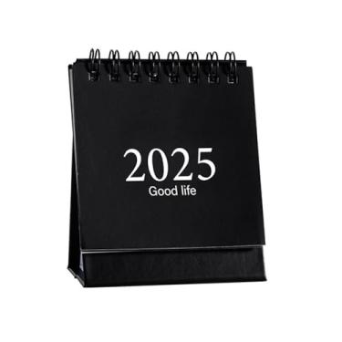 Imagem de Aiffort Calendário de mesa pequeno 2023 ano novo mini calendário criativo mesa multifuncional plano caderno agendamento diário 7 x 10 cm (preto)