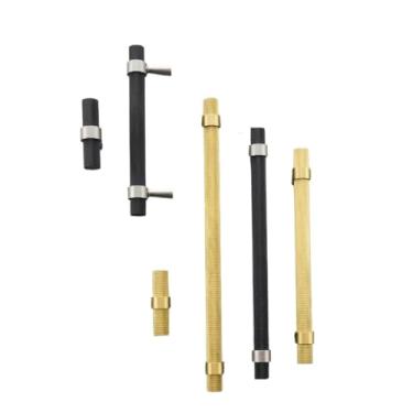 Imagem de Puxadores de móveis serrilhados de latão, moderno, preto fosco, prata, armário, cômoda, caixa de sapato, gaveta, puxador, sb, m, china