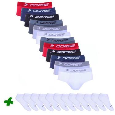 Imagem de Kit 12 Slip Algodão + 12 Pares de Meia Dorbe, M
