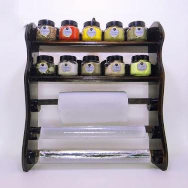 Imagem de Nicho cozinha em Porta temperos com organizadores de papel toalha/alum