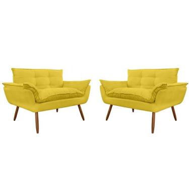 Imagem de Kit 02 Namoradeira Poltrona Sofá decorativa 02 Lugares Opalla Pés Pali
