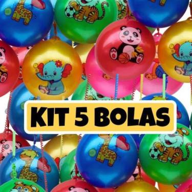 Imagem de Bola Chaveiro Vinil Coloridas Divertidas Ping Pong Kit 5 Unidades - ST