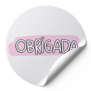 Imagem de 120 Etiquetas Adesivas Redondas Selo Obrigada Impressão De Alta Qualid