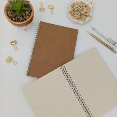 Imagem de Kit C/5 Caderno Pequeno ¼ 15 x 21 cm Ecológico com 80 Folhas Reciclada
