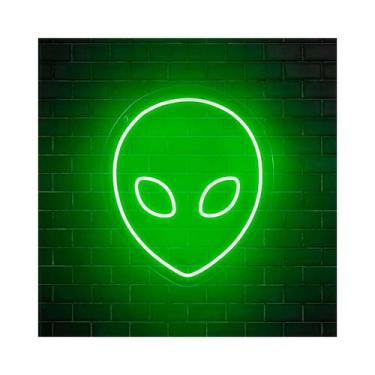 Imagem de Painel Neon Led Alienigena alien cabeça espaço Decoração - OnTheLight