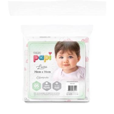 Imagem de Fralda de Pano Luxo Comum Tecido Duplo Estampada 5 Unidades 70x70cm - 
