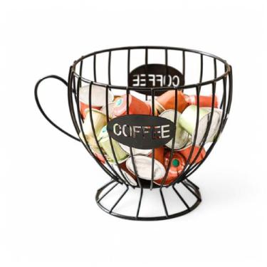 Imagem de Porta Cápsulas De Café Dispenser Organizador Xícara Em Metal - Kehome