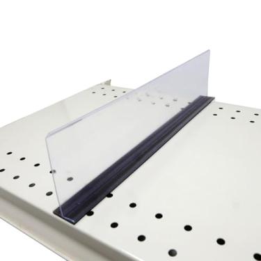 Imagem de STORE FIXTURES DIRECT Divisor de prateleira magnético transparente de 7,6 cm A para prateleiras de gôndola e metal, organizadores de mercadorias de plástico de 30,5 cm D [7,6 cm A x 30,5 cm P