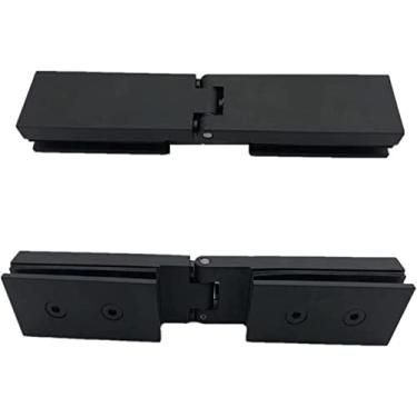 Imagem de Dobradiça de porta de vidro longo durável DIY dobradiças de porta, dobradiça de decoração preta para móveis de casa de banho dobradiça de porta grande braçadeira de vidro (cor: A, tamanho: A)