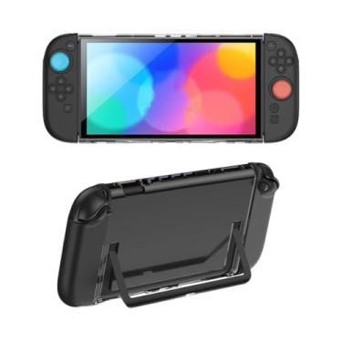 Imagem de IINE Capa protetora para Switch 2, capa acoplável com recortes de precisão, resistência a manchas e arranhões, proteção total, parte traseira de policarbonato + capa de silicone para joypad compatível