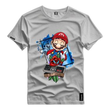 Imagem de Camiseta Masculina Mario Personagem Divertido Camisa Premium Malha Alg