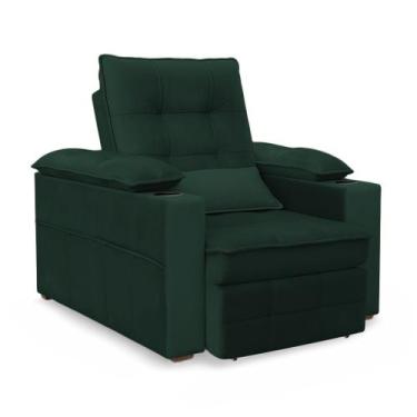 Imagem de Poltrona do Papai Reclinável Retrátil Thor Veludo Verde - Loja Sheep