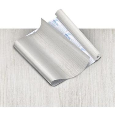 Imagem de Papel de Parede Plástico Adesivo Madeira Pátina Branco 45CM X 10M - VM