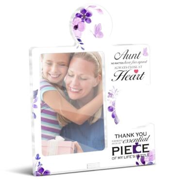 Imagem de Aunt Gifts from Niece Nephew Porta-retrato 10 x 15 cm - Auntie Puzzle Photo Frame Presentes de agradecimento para tia, aniversário, Natal, Ação de Graças