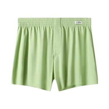 Imagem de Cuecas Boxer Masculinas De Tamanho Grande, Respiráveis, De Seda Gelada