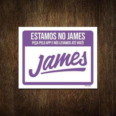 Imagem de Placa Restaurante Lanchonete Estamos No James 36X46 - Sinalizo.Com