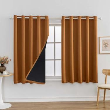 Imagem de Anytime Conjunto de cortinas 100% blackout, cortinas de janela com isolamento térmico e eficiência energética para quarto de hóspedes, painéis de sombreamento completos para trabalhadores em turnos e