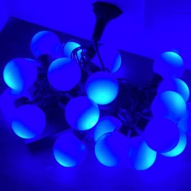 Imagem de Genérico, Pisca Varal Led 20 Bolas 4M Luz Fixa Decoração Iluminação Natal Casamentos Festas Cor:Azul