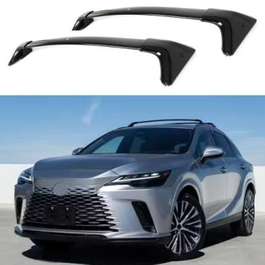 Imagem de Barra transversal de teto atualizada para Lexus RX 2023 2024 2025 350 350h 450h + 500h, barra transversal de alumínio, (exclui teto solar panorâmico) preta